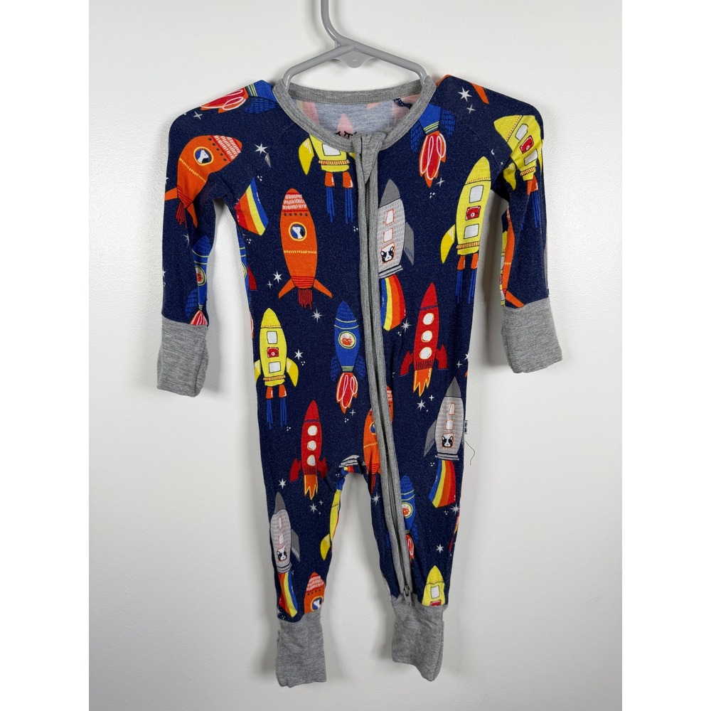 Little Sleepies Blue Rocket Ship Zippy 0-3 Months
